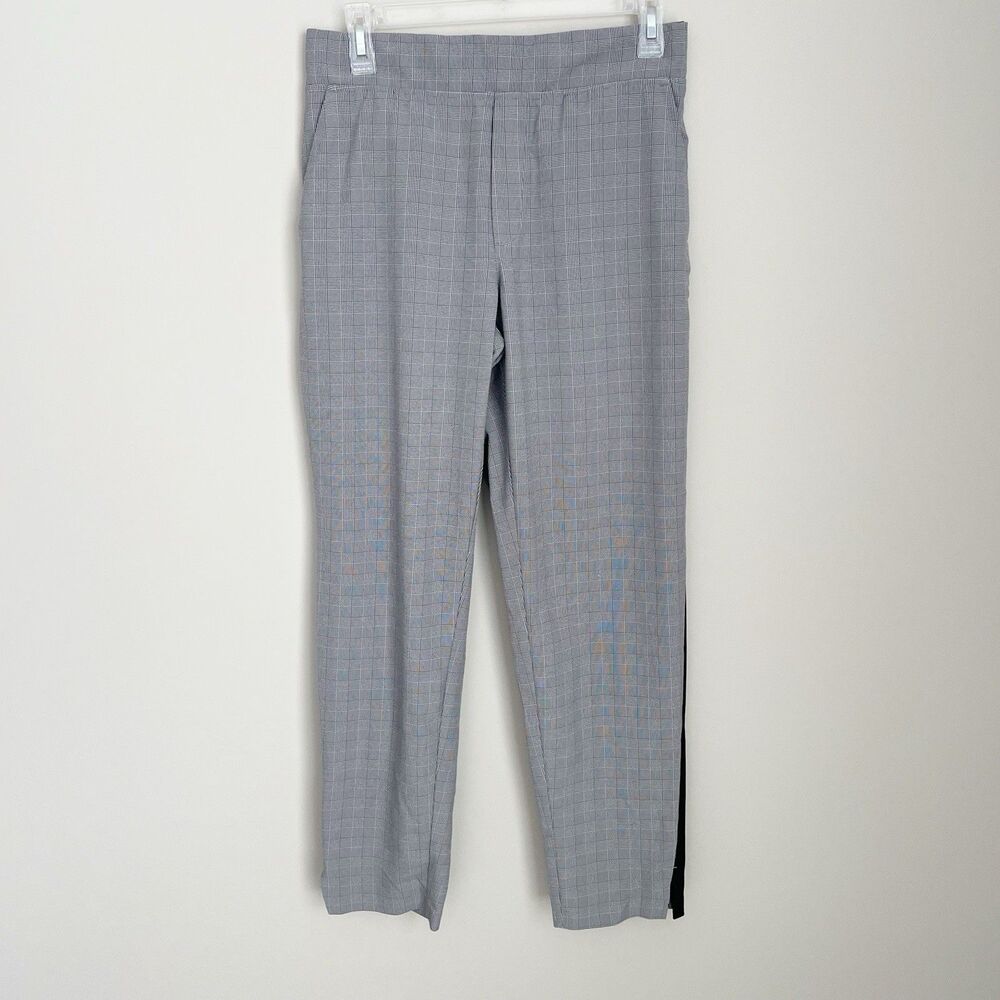 Athleta Size 6 Brooklyn Jogger Ankle Pant Gray Plaid Stretch Office Casual